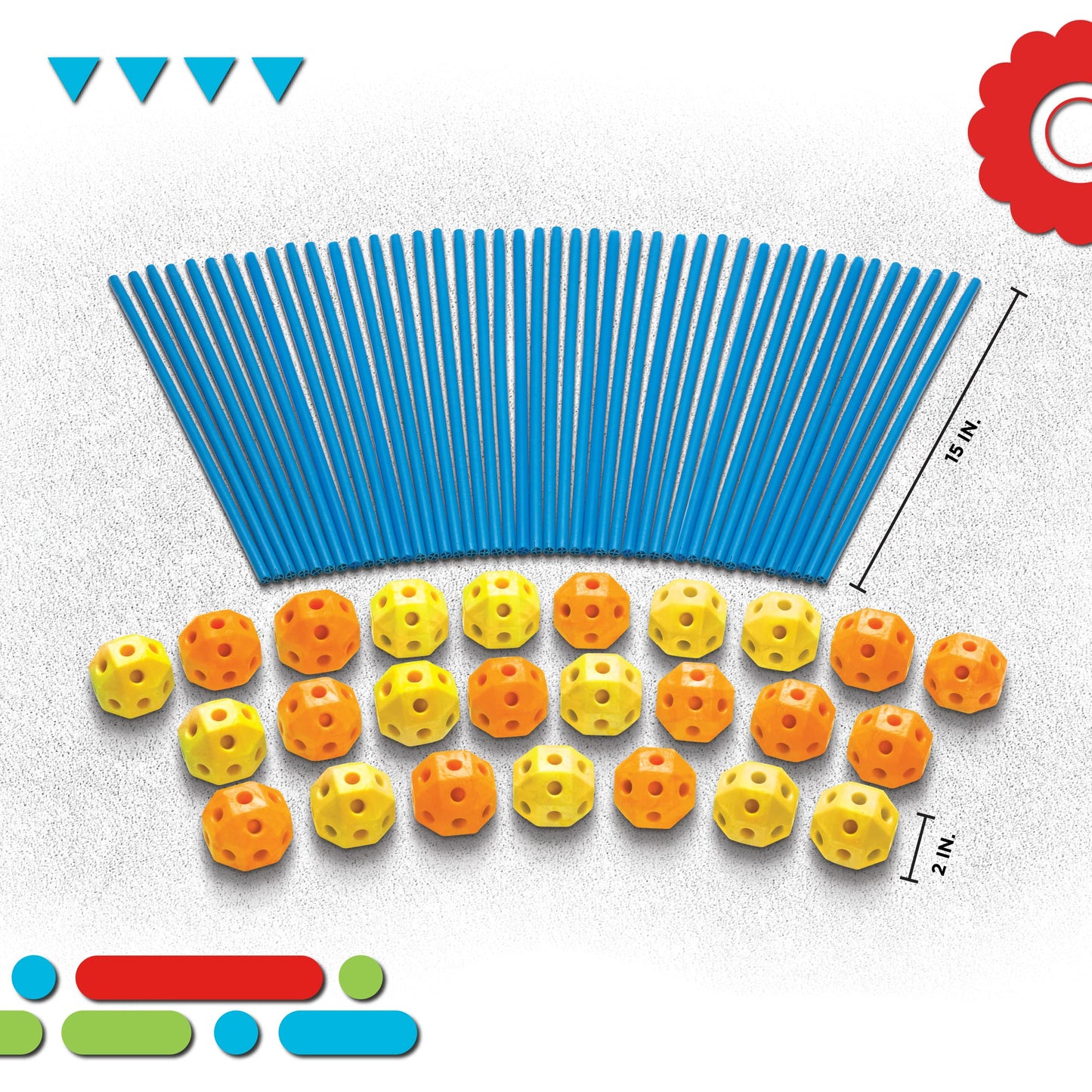 Discovery™ Flexible Construction Fort with 44 Rods & 25 Connector Blocks, 69-piece, Age 5+