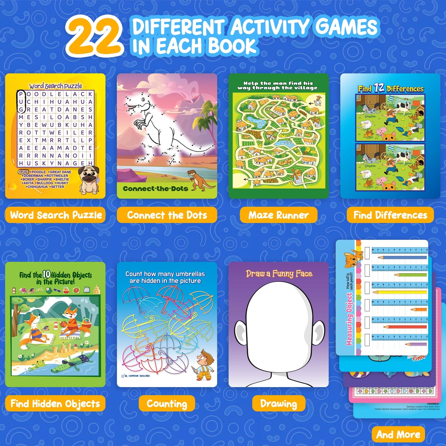Travel Reusable Activity Books- 2 Pack - Travel Games for Kids, Roads Trip Car Games & Activities Must Haves Essentials, Airplane Activities for Kids, Includes 20+ Learning Games in Each Book