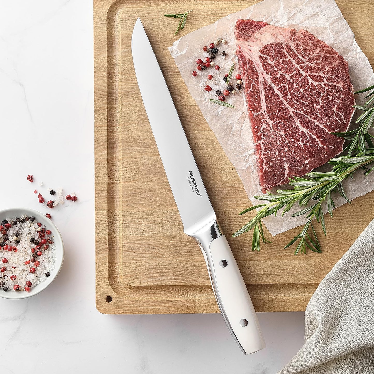 Musifan 5-Piece Chef Knife Set, Professional Ultra Sharp Kitchen Knives For Cooking High Carbon Stainless Steel, With Ergonomic Handle Design (five)
