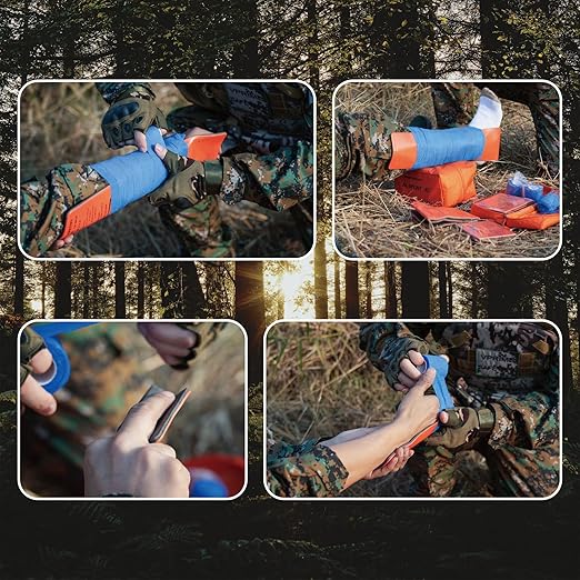First Aid Splint 36" X 4.3" Orange -Waterproof First Aid Medical Tactical Field Splint For Bone Fracture Treatment (1, Folded)