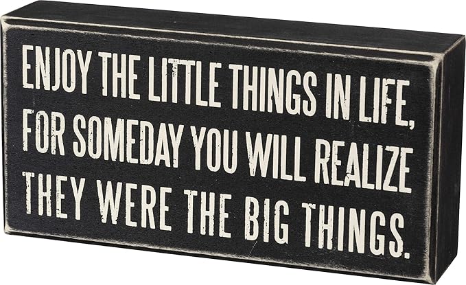 Primitives by Kathy 15861 Classic Box Sign, 8 x 4-Inches, Enjoy The Little Things