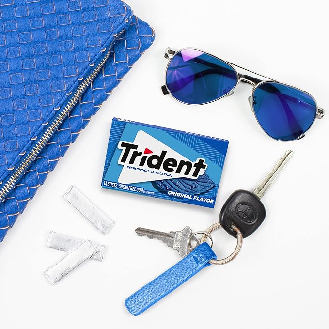 Trident Original Flavor Sugar-Free Chewing Gum, 12 Packs of 14 Pieces (168 Total Pieces)