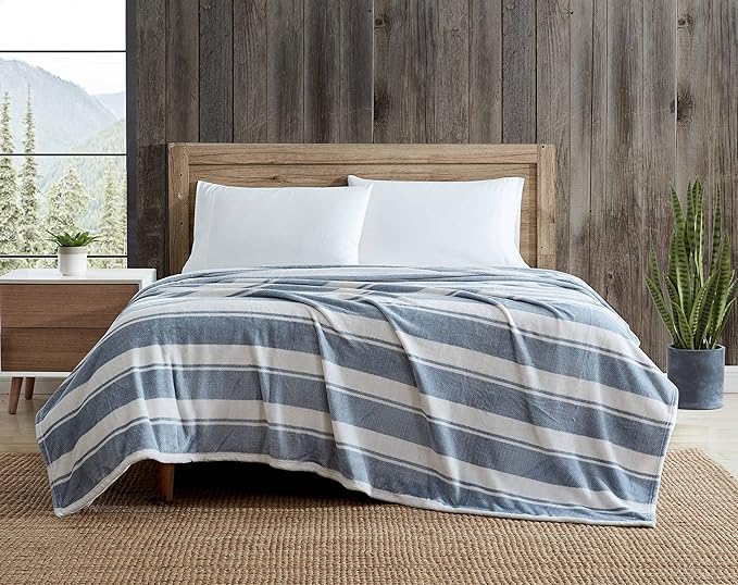 Eddie Bauer - King Blanket, Ultra Plush Bedding, Lightweight Home Decor for All Seasons (Stones Throw Stripe, King)