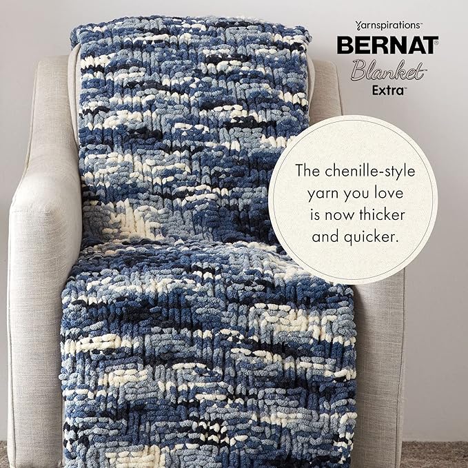 Bernat Blanket Extra Chunky Chenile Acrylic Yarn - Pack of 2
