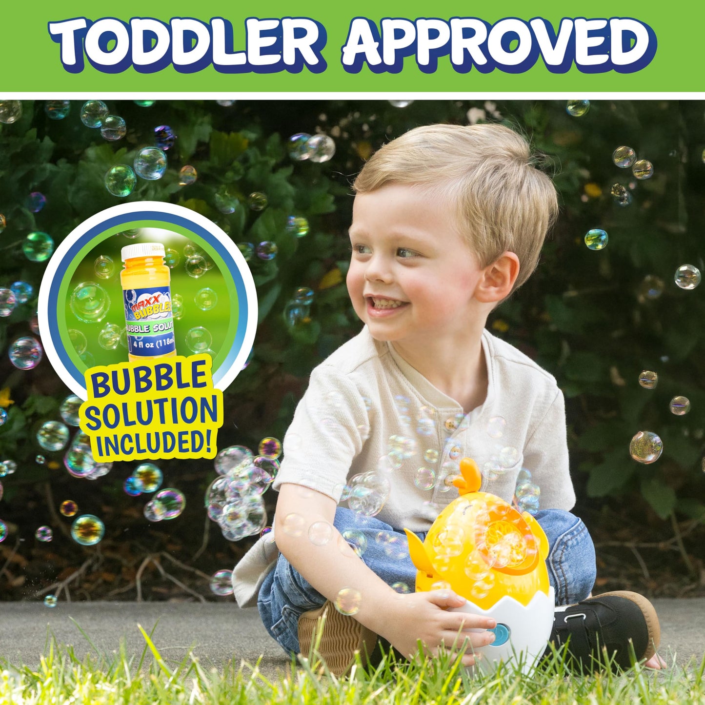 Maxx Bubbles Dancing Chick – Bubble Blower Toy for Kids, Spins & Flaps Wings, Outdoor Fun, Birthday Party Gift, Easter Basket Stuffer, Active Play