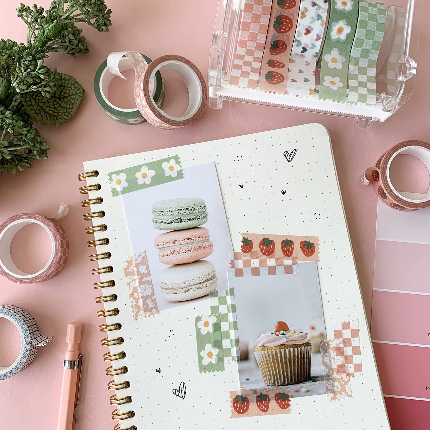Washi Tape Set of 16 Rolls of 15 mm Wide Cute Decorative Washi Tape for Journaling, Scrapbook, Washy Crafts, Bullet Journals, Planners, DIY Décor, Craft Supplies For Adults & Kids (Splash)