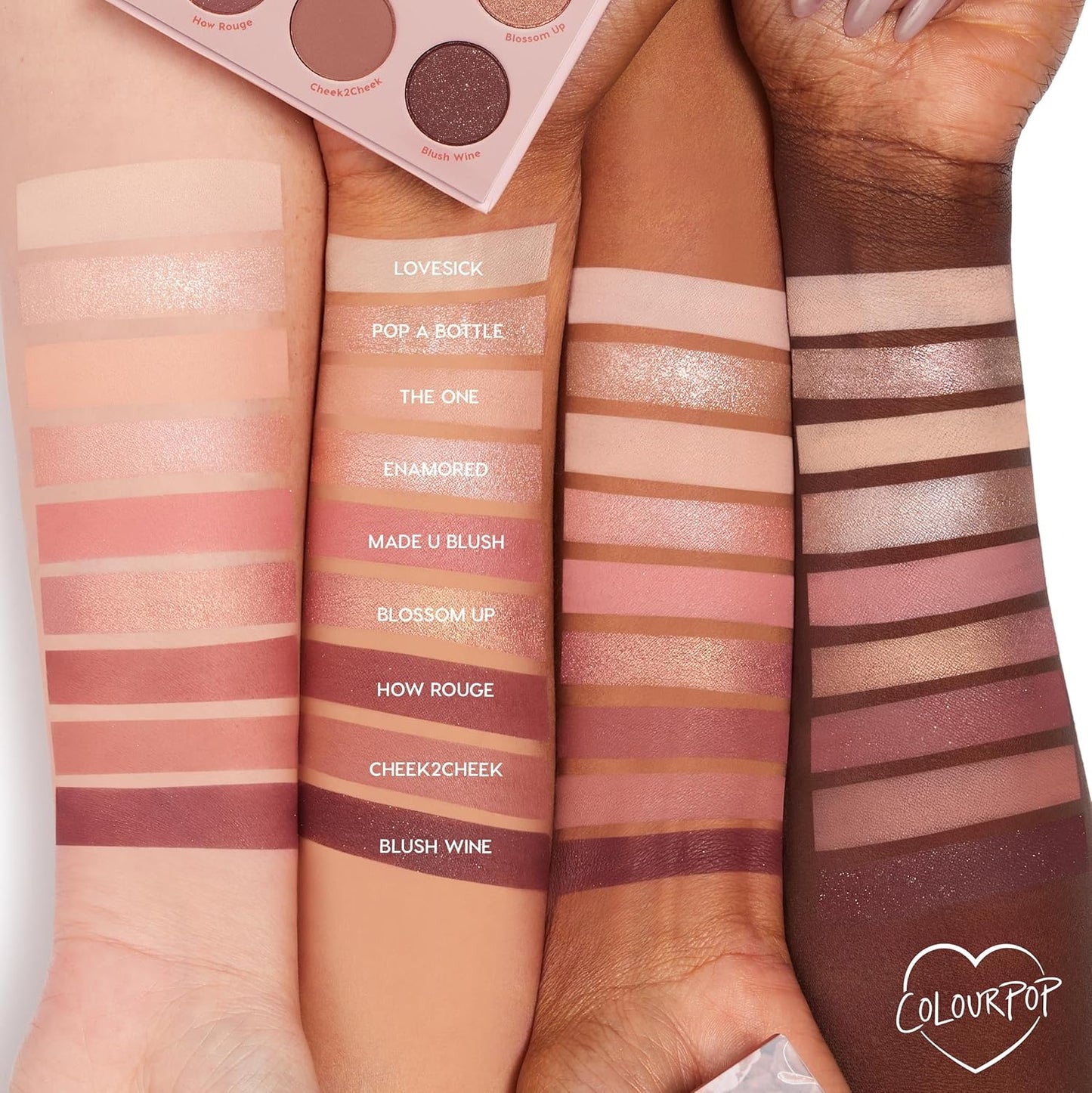 ColourPop Blush Crush Eyeshadow Palette - Brown, Gold & Pink Shadow Palette with Metallic and Matte Finishes - High-Pigment Eye Makeup with a Long-Wearing Formula (0.3 oz)