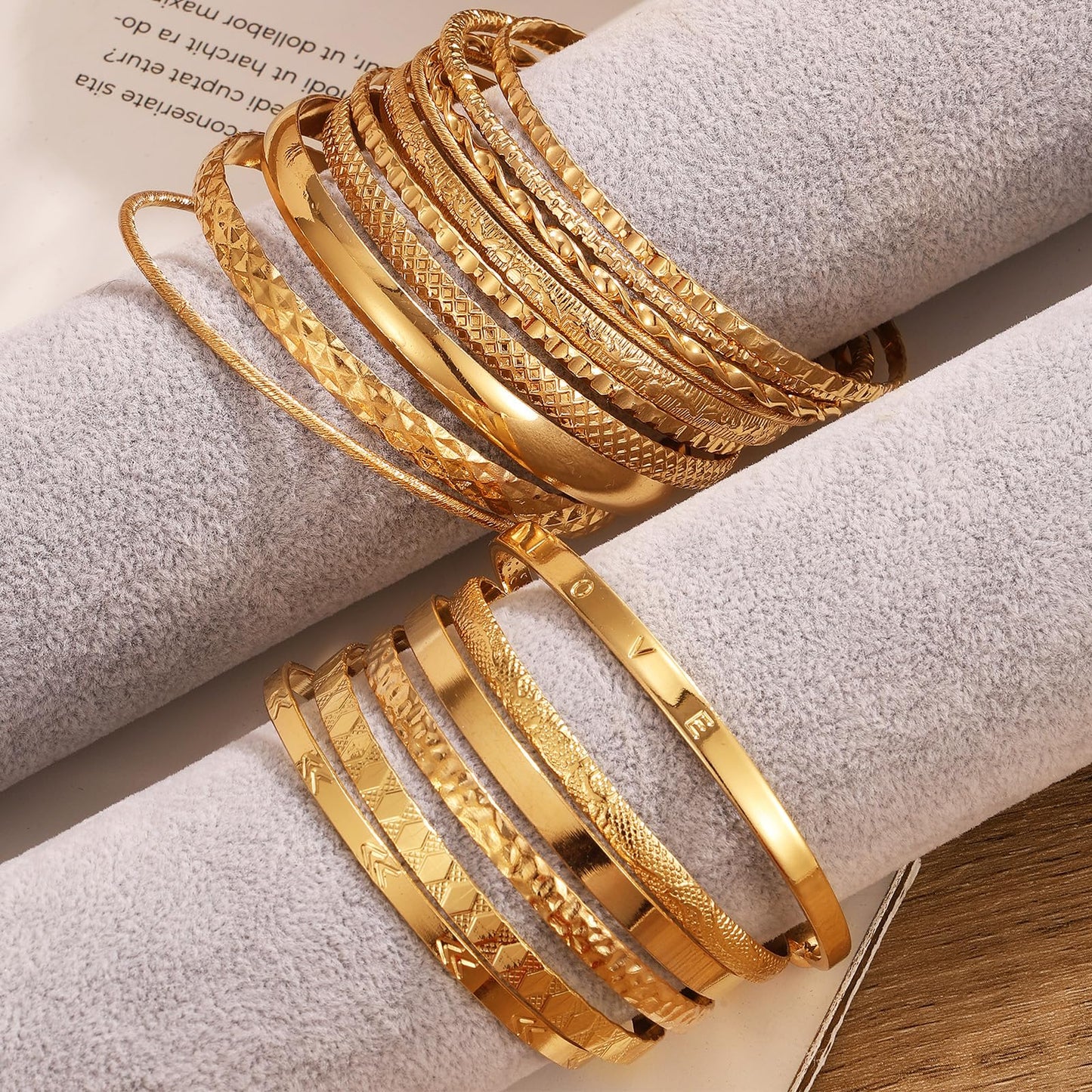 IFKM 35 PCS Chain Bangles Bracelets Set for Women, Multiple Layered Stackable Open Cuff Bangle Anklet Bracelet Trendy Elegance Link Beads Italian Boho Cuban Jewelry for Women Gift