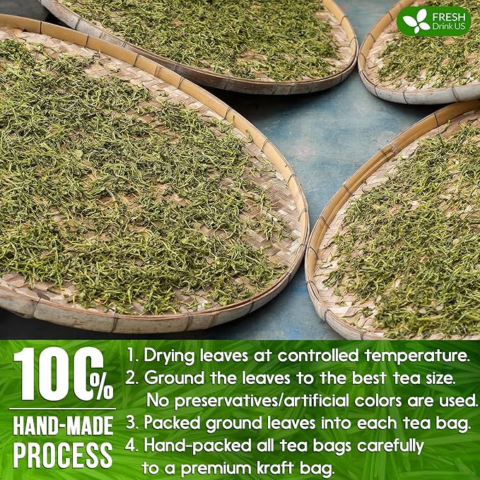 FreshDrinkUS, Premium 100 Rosemary Leaf Tea Bags, Made with 100% Natural Rosemary Dried Leaves, Pure Herbal Tea, No Additives, No Caffeine, No Gluten, Vegan.