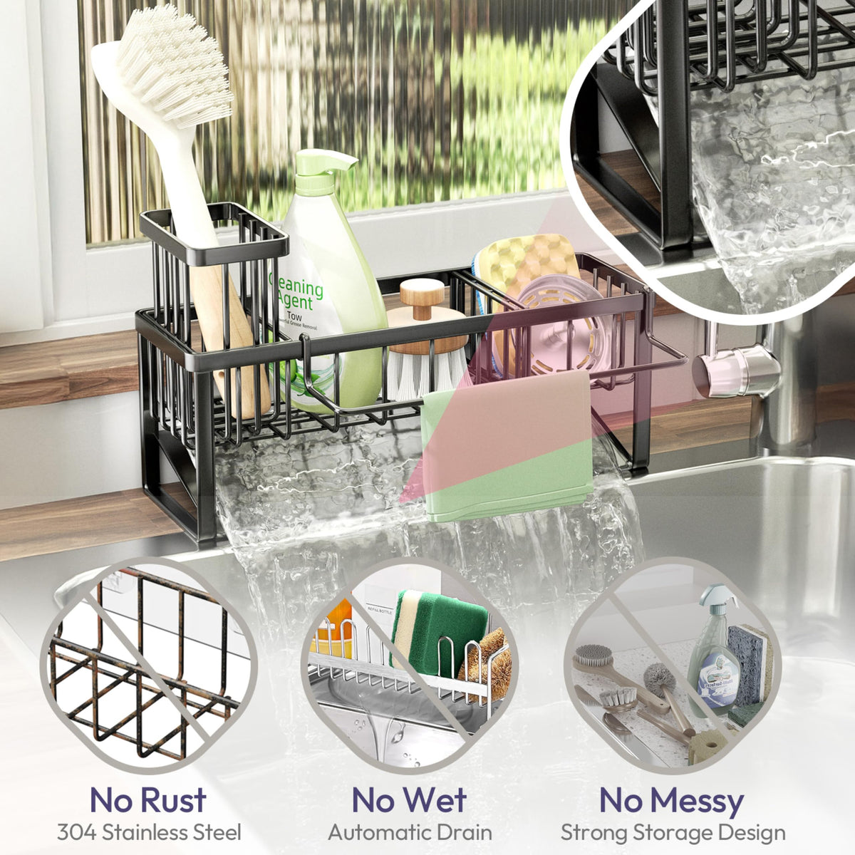 Sponge Holder for Kitchen Sink