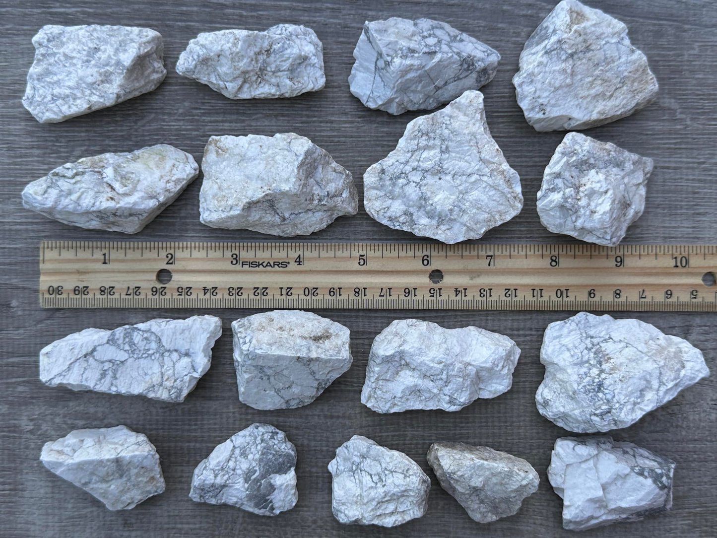 GAF TREASURES Wholesale Raw White Howlite Crystals, Natural White Howlite Stone, Natural Rough White Howlite Crystals, White Howlite Rough, White Howlite Healing Crystals (White Howlite, 0.5 Pound)