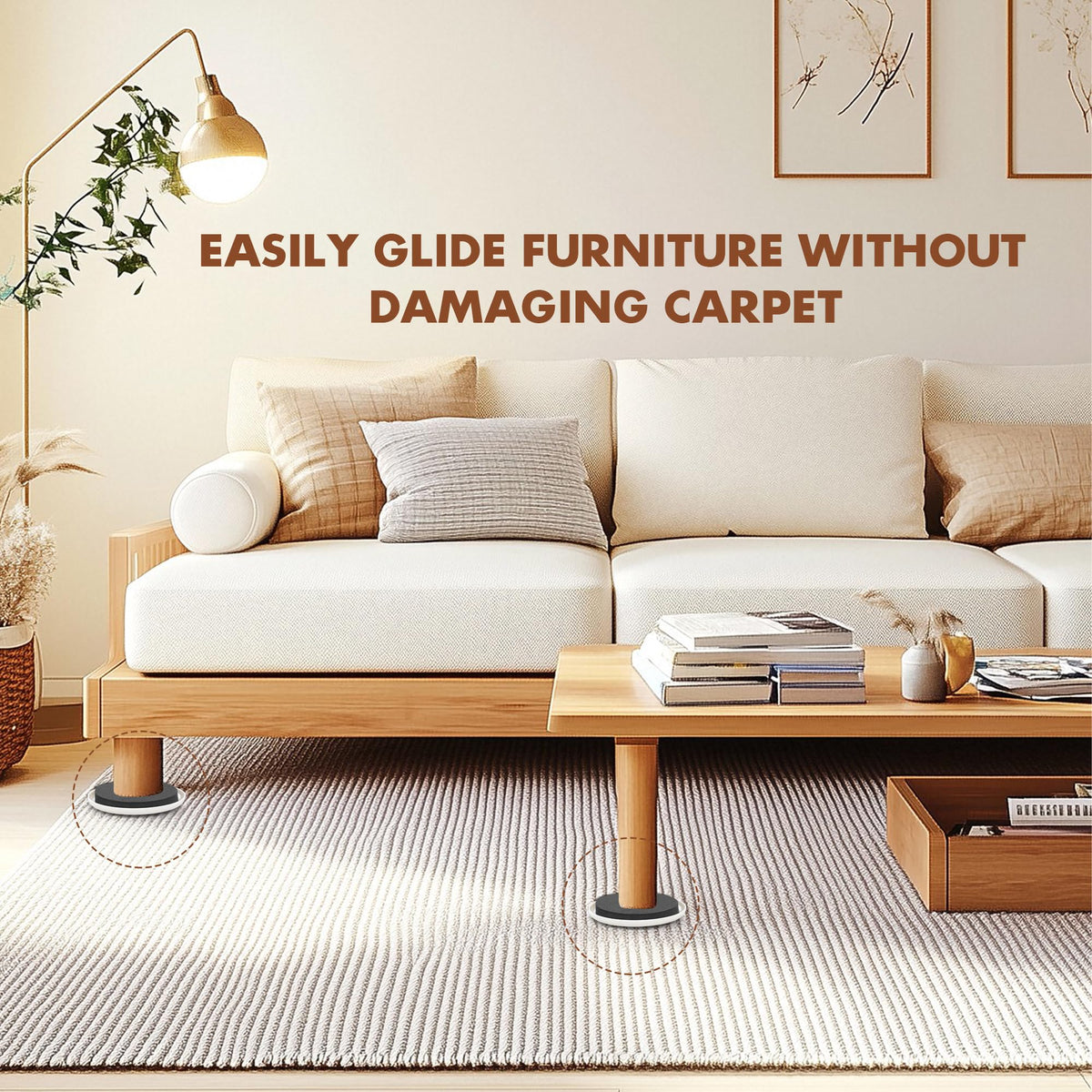 16 Pack Furniture Sliders for Hardwood Floors & Carpet