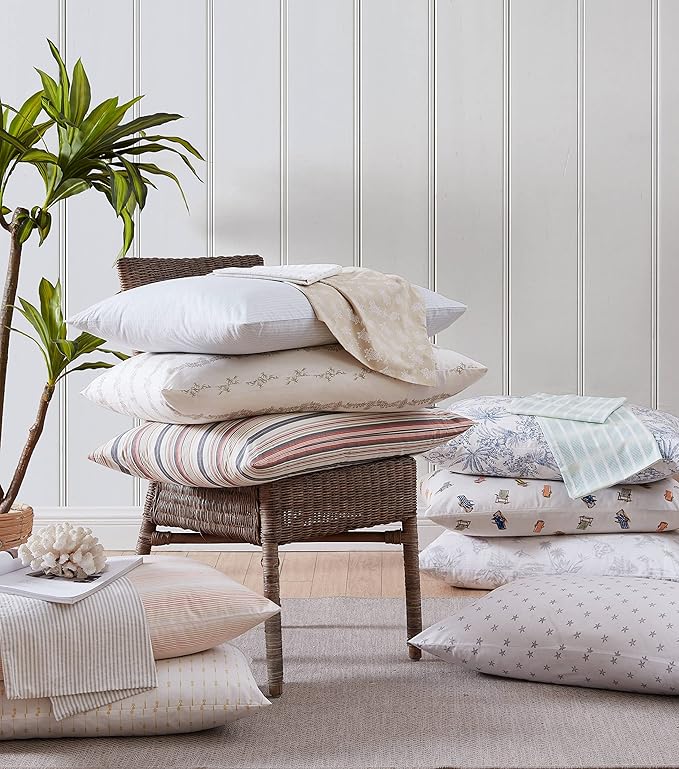Tommy Bahama - King Sheets, Cotton Percale Bedding Set, Crisp & Cool, Stylish Bedding Set (Off The Grid Green, King)
