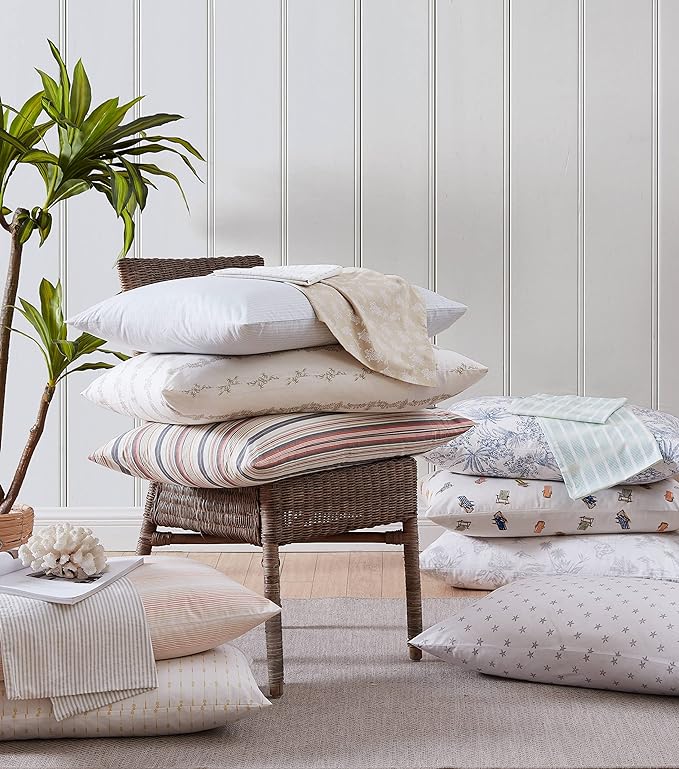 Tommy Bahama - Queen Sheets, Cotton Percale Bedding Set, Crisp & Cool, Stylish Bedding Set (Beach Chairs Multi, Queen)