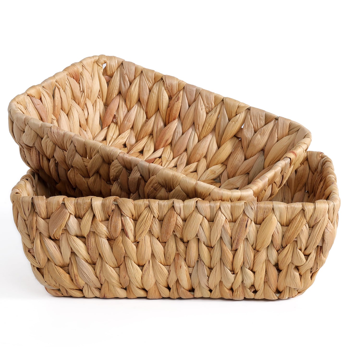 Small Wicker Baskets for Organizing 2 Pack, Hand Woven Baskets for Storage, Towels and Toilet Paper Organization, Woven Gift Basket,Countertop Baskets Set for Organizing