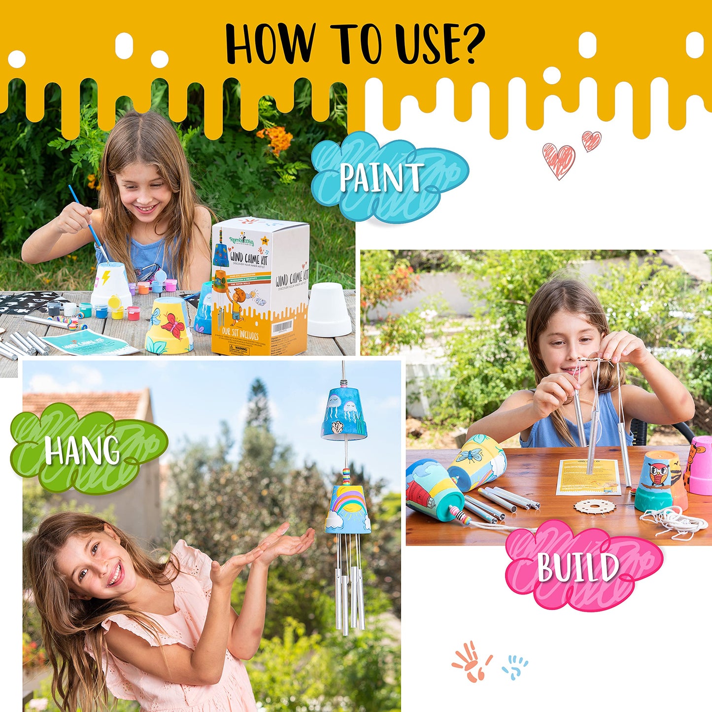 Make Your Own Wind Chime Craft Kit, 2-Pack – Large Bells, Stencils & Beads | DIY Arts and Crafts for Kids Ages 6–12 | Creative Gift for Boys and Girls