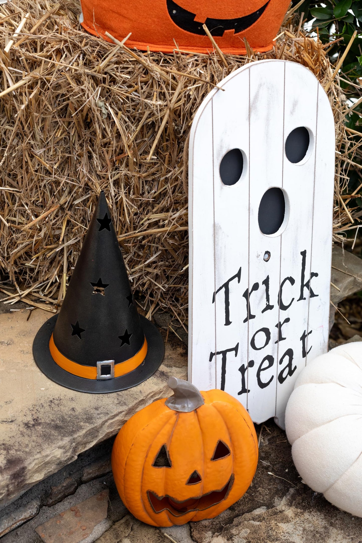 Mud Pie Halloween Tin Lanterns, Pumpkin, 10" x 7.5"