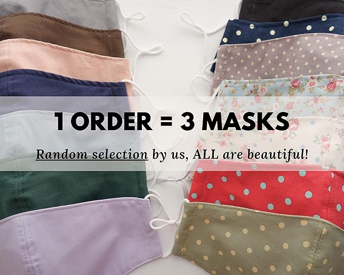 HOPE LOVE SHINE Fabric Reusable Face Masks Adjustable Cotton Handmade