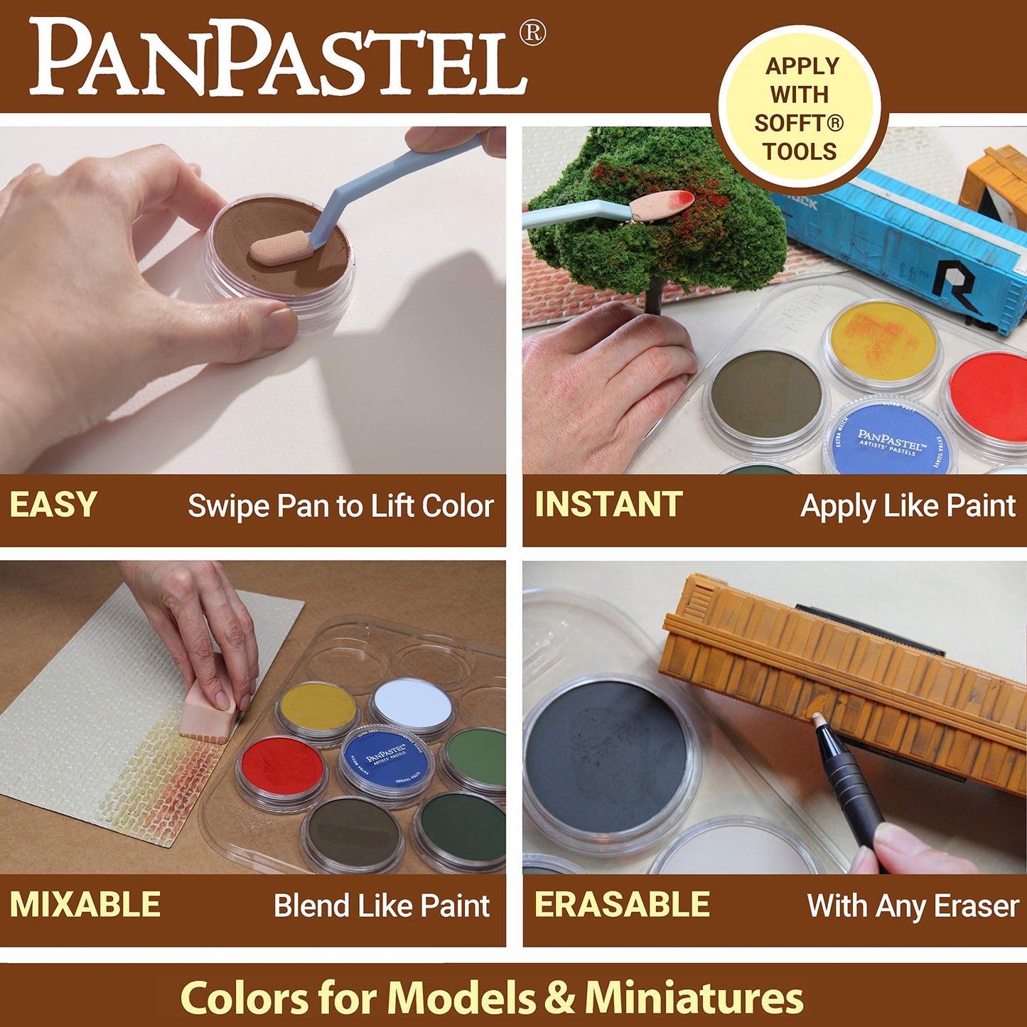 PanPastel Artist Pastels by GOLDEN, Scenery Set, 7 Color, Professional Artist Pastels, Unique Pan Format (cake-like)