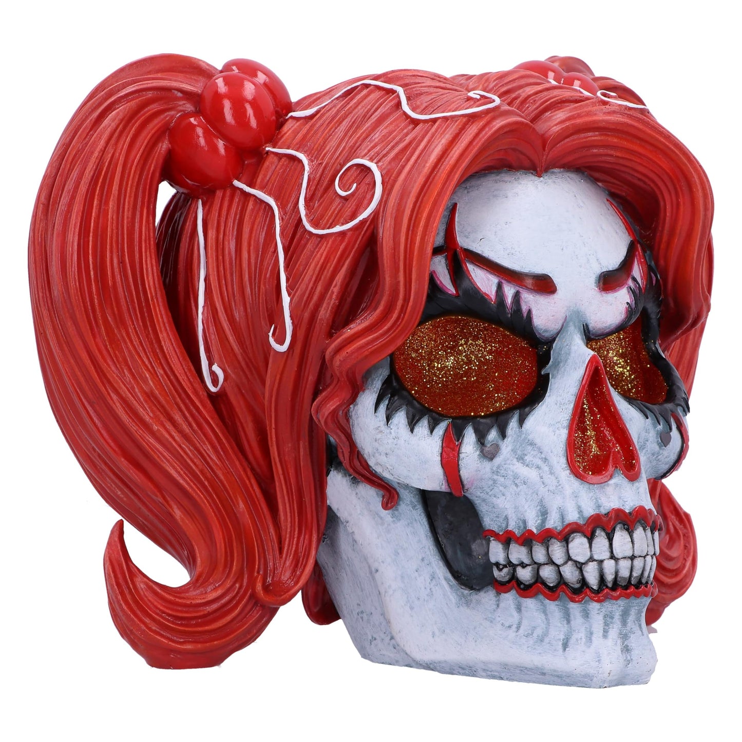Nemesis Now Drop Dead Gorgeous Cackle and Chaos Clown Doll Skull, Hand-Painted Gothic Decor Collectible and Gift