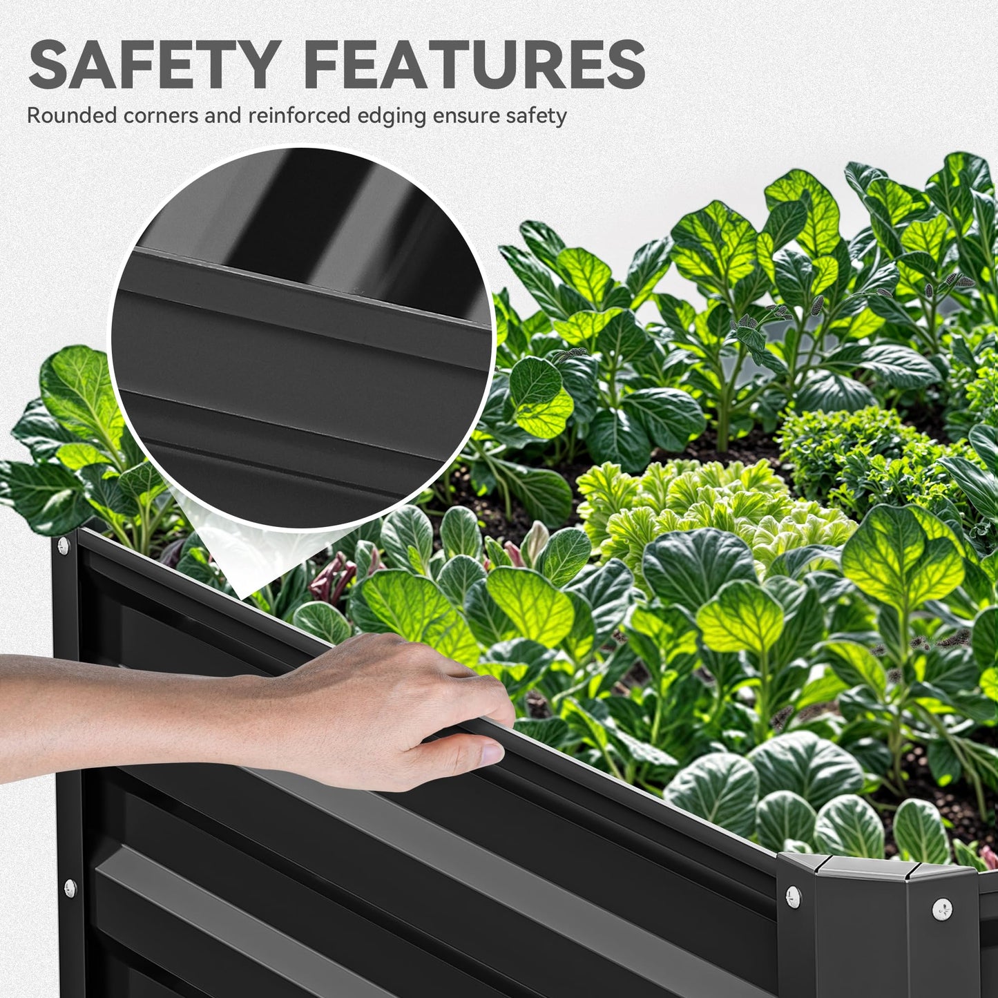 YITAHOME 6x3x2 ft 2pcs Galvanized Raised Garden Bed Kit, Large Metal Planter Box with Gloves & Support Rod, Outdoor Flower Bed for Plants Vegetables, Black