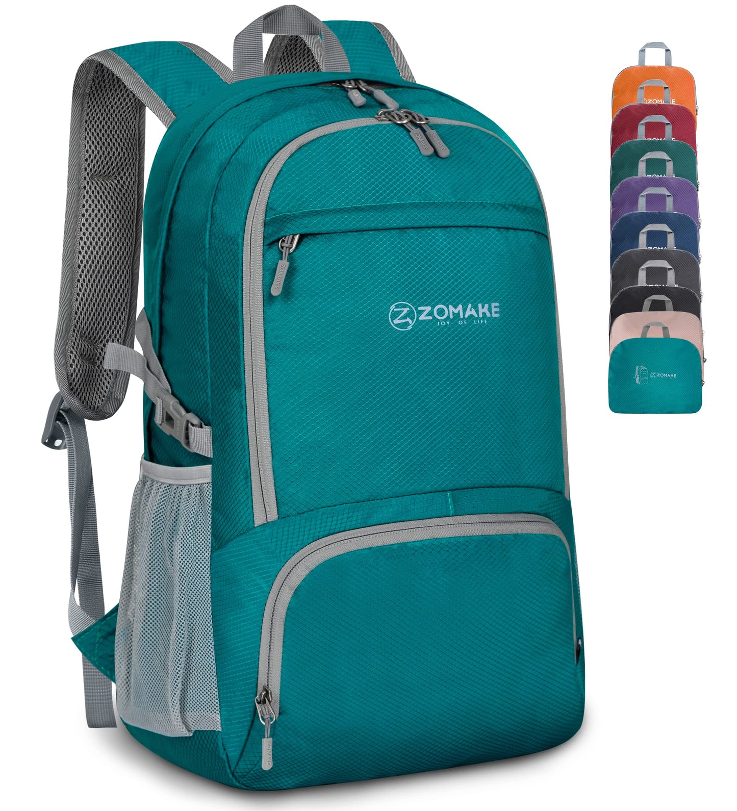 ZOMAKE Lightweight Packable Backpack 30L, Foldable Hiking Backpacks Water Resistant Compact Folding Daypack for Travel(Lake Green)
