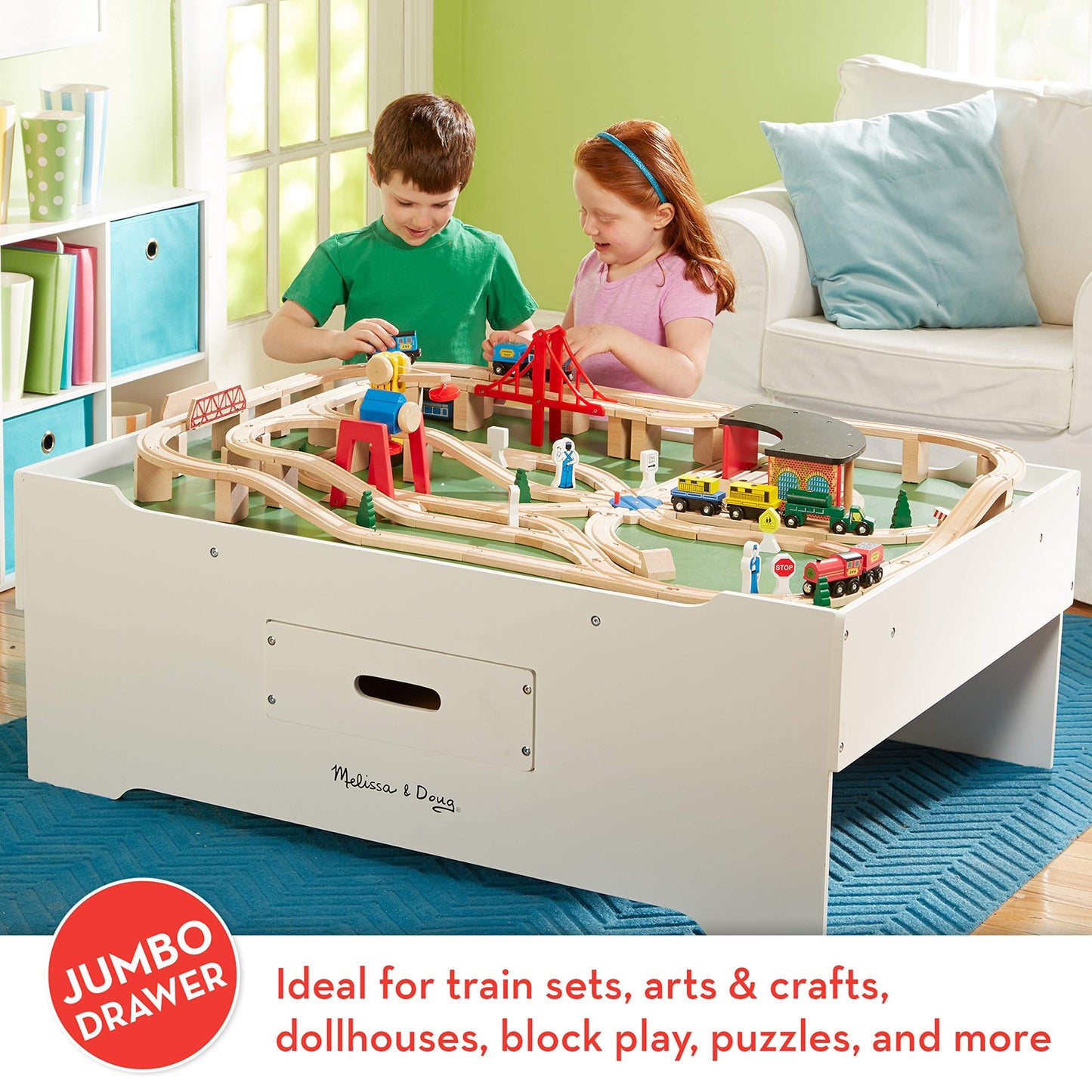 Melissa & Doug Deluxe Wooden Multi-Activity Play Table for Playroom