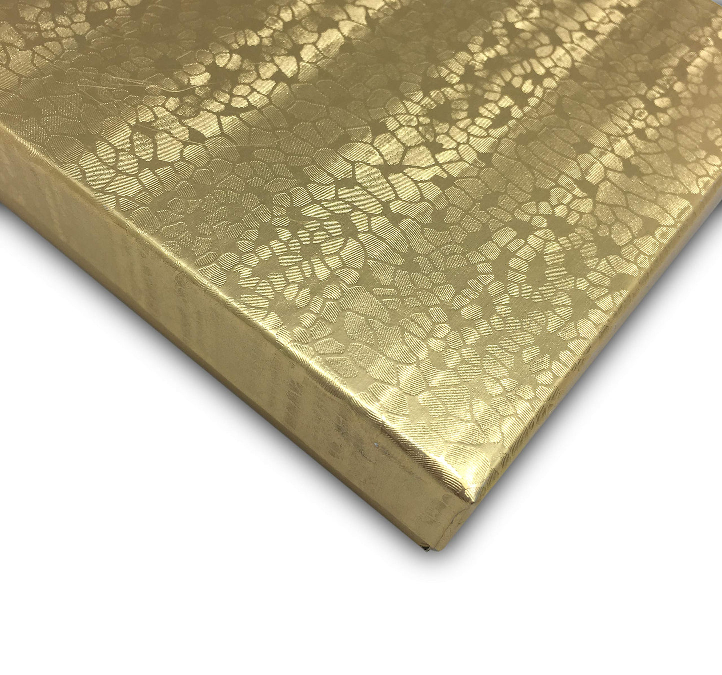 TheDisplayGuys - 25-Pack #33 Cotton Filled Cardboard Paper Jewelry Boxes Gift Case - Gold Foil (3.5" x 3.5" x 1.0") - for Shipping or Storage