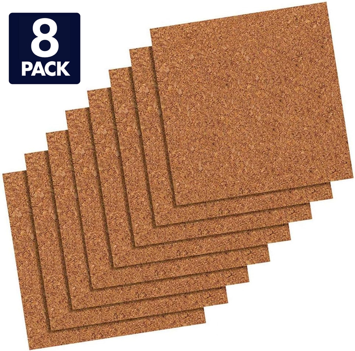 Quartet Cork Tiles, Bulletin Board Cork Panels 12" x 12" x 3/16", Natural, 8 Pack (108)