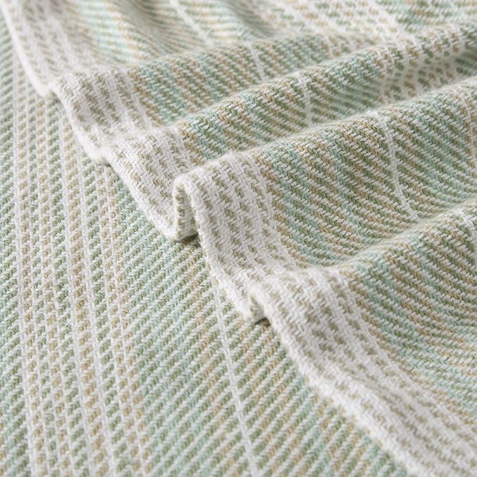 Tommy Bahama- King Blanket, Soft Cotton Bedding, Coastal Inspired Bedding Essentials (Sandy Shore Stripe Green, King)