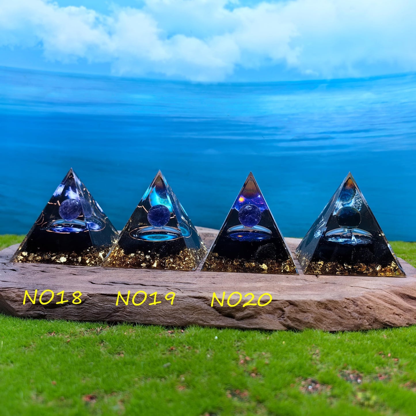 Healing Crystals Orgone Pyramid for Positive Energy, Stress Reduction, and Attracting Wealth and Luck Reduce Stress and Promote Healing with this Crystal Pyramid Home Decor (NO3,6cm)