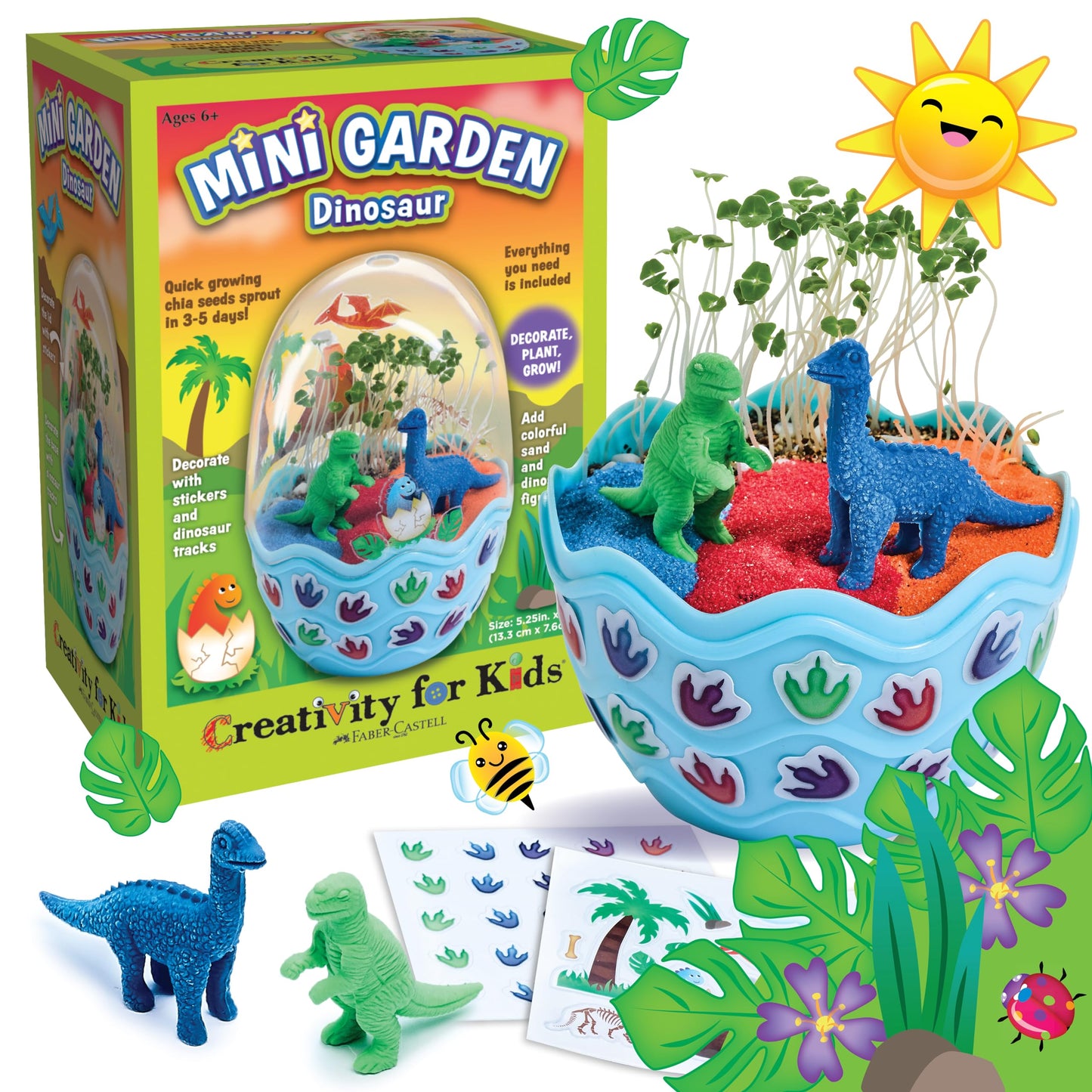 Creativity for Kids Mini Garden Dinosaur: Terrarium Kit for Kids - Dinosaur Crafts for Boys, Dinosaur Toy and Science Kit for Kids, Spring Crafts (Ages 6+)