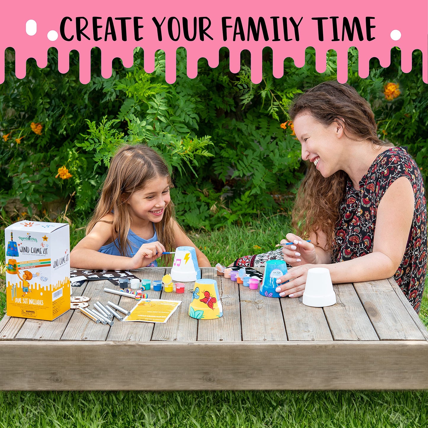 Make Your Own Wind Chime Craft Kit, 2-Pack – Large Bells, Stencils & Beads | DIY Arts and Crafts for Kids Ages 6–12 | Creative Gift for Boys and Girls