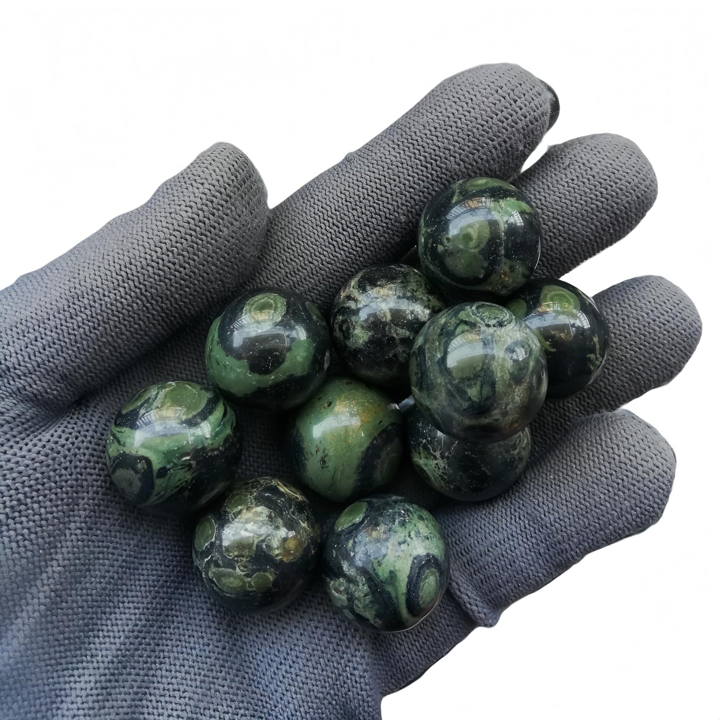 Sunshcat Natural Kambaba Jasper 0.78 Inchs Crystals and Healing Stone Ball Set,Home Desktop Feng Shui Array Decoration(7 Pieces) ﻿