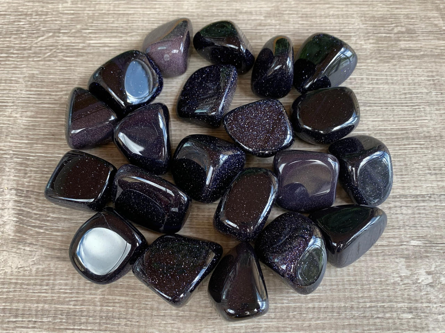 GAF TREASURES 5 Pcs Blue Goldstone Tumbled Stones, Polished Blue Goldstone Gemstone, Blue Goldstone Healing Crystals (Blue Goldstone)