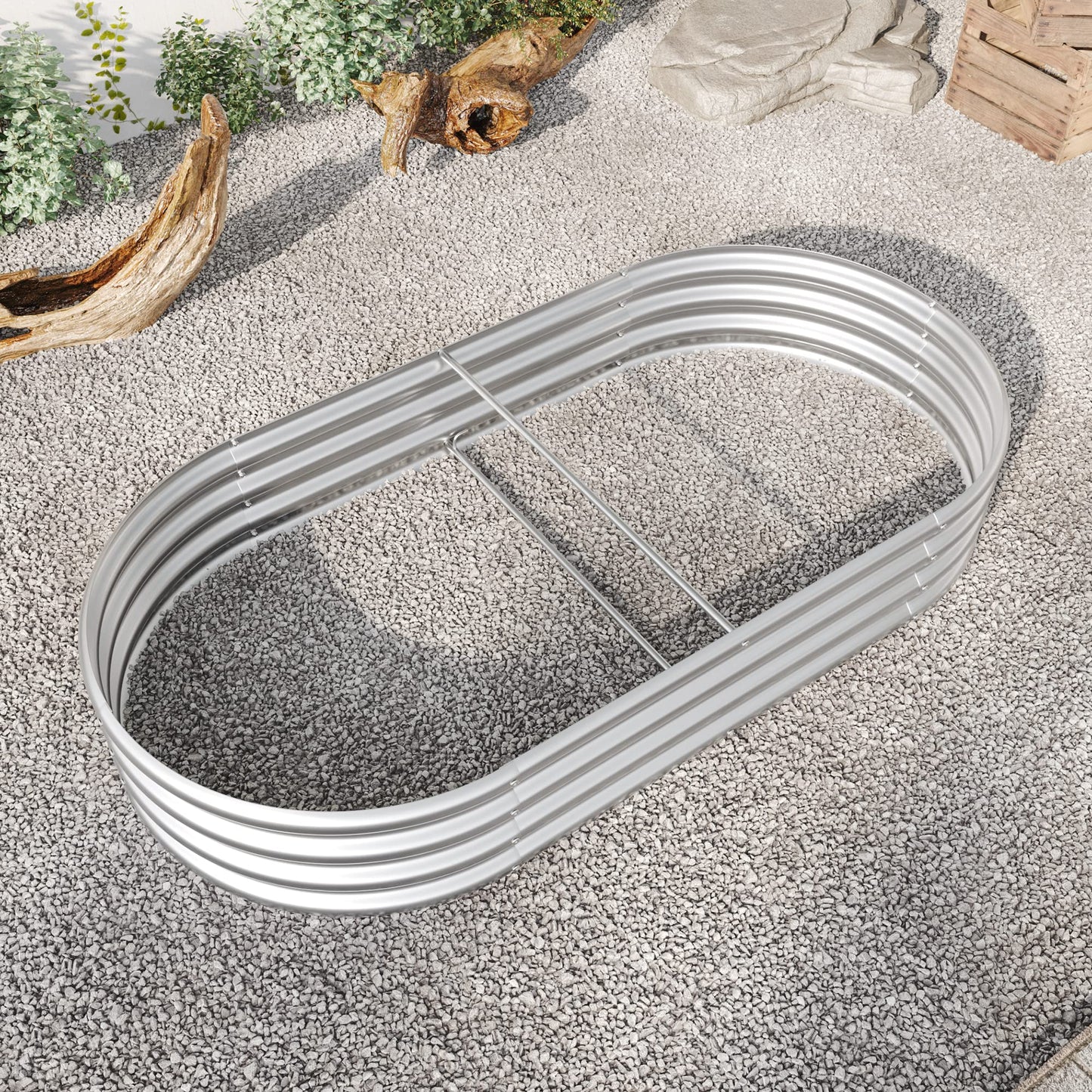 Galvanized Steel Raised Garden Bed 4x2x1ft (48"x24"x12") - Compact Planter Box Kit for Balcony Vegetables & Flowers | Small Space Design | Rust-Proof & 10-Min Assembly