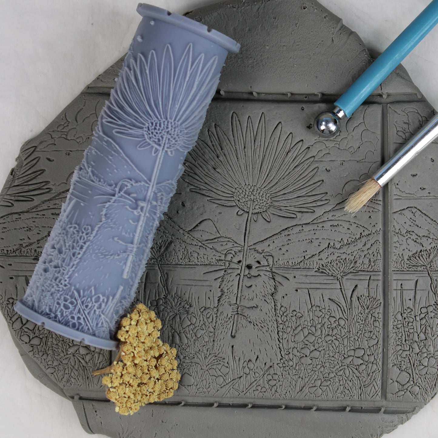 Quokka Clay Texture Roller (4") - Storybook Set #01 - Embossing Pattern Roller for Polymer & Ceramic Clay, Pottery & Crafts