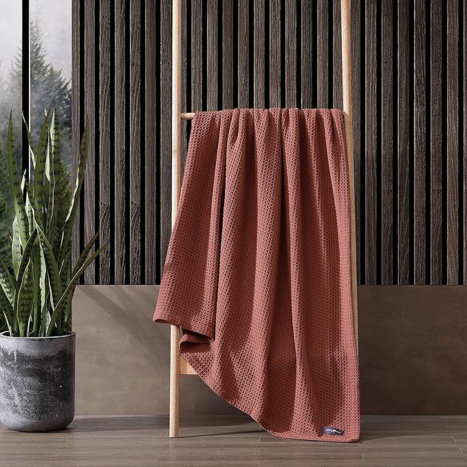 Eddie Bauer Blanket Soft Waffle Weave Bedding, Medium Weight Bedroom Decor, Softens Every Wash, King, Orange