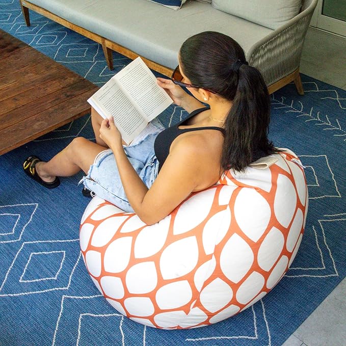 Big Joe Tuffet Weatherproof Bean Bag Chair, Paprika Bella Sunmax, Durable Weather Resistant Fabric, 2.5 feet Teardrop