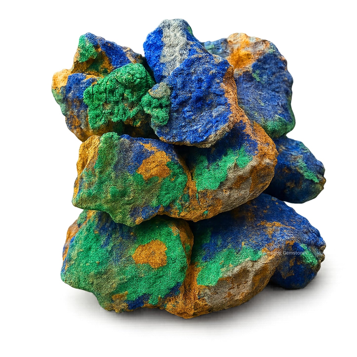 Amazing Gemstone Azurite Malachite Crystals & Healing Stones - Premium Semi Precious Gem Stones for Spiritual Growth - Healing Crystals Geode Clusters for Meditation, Chakra Balance & Energy (M)