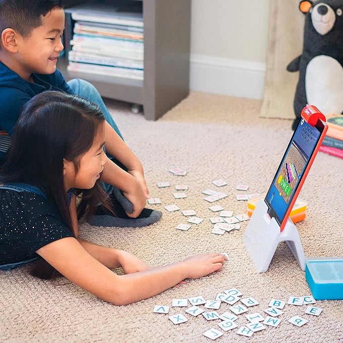 Osmo - Genius Starter Kit for Fire Tablet-5 Educational Learning Games-Ages 6-10-Spelling, Math & Creativity-STEM Toy Gifts-Boy & Girl-Ages 6 7 8 9 10(Osmo Fire Tablet Base Included-Amazon Exclusive)