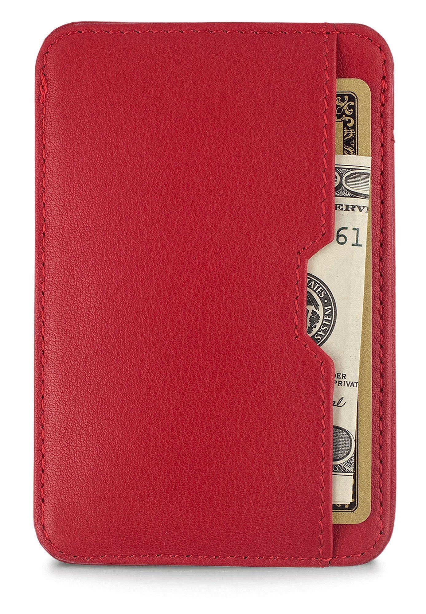 Vaultskin CHELSEA Slim Minimalist Front Pocket Leather Wallet with RFID Blocking for Men with Gift Box (Carmine Red)