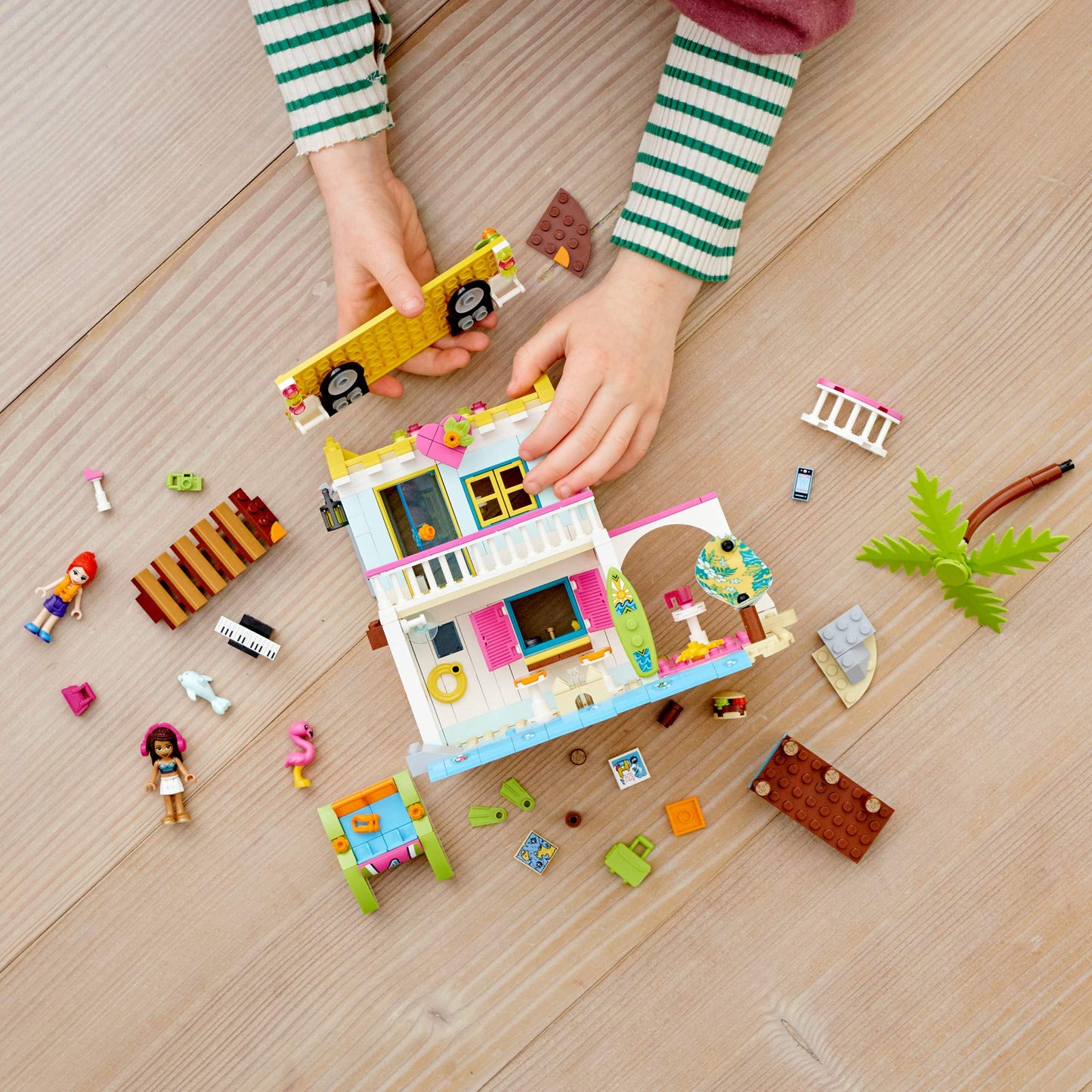 LEGO Friends Beach House 41428 Building Kit; Sparks Hours of Summer Adventure Play (444 Pieces)