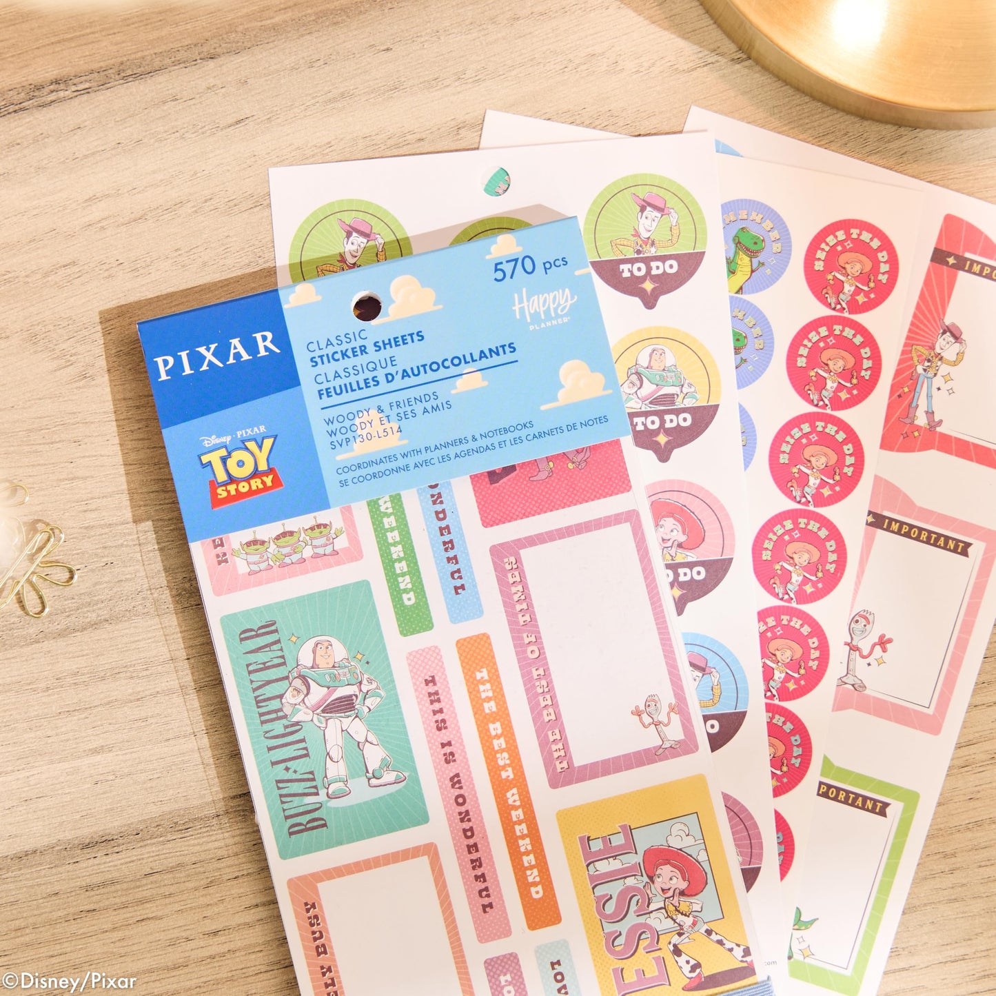 Happy Planner Disney Toy Story 30-Sheet Sticker Pack for Planners, Calendars, and Journals, Easy-Peel Sticker Sheets, Scrapbook Accessories, Woody and Friends