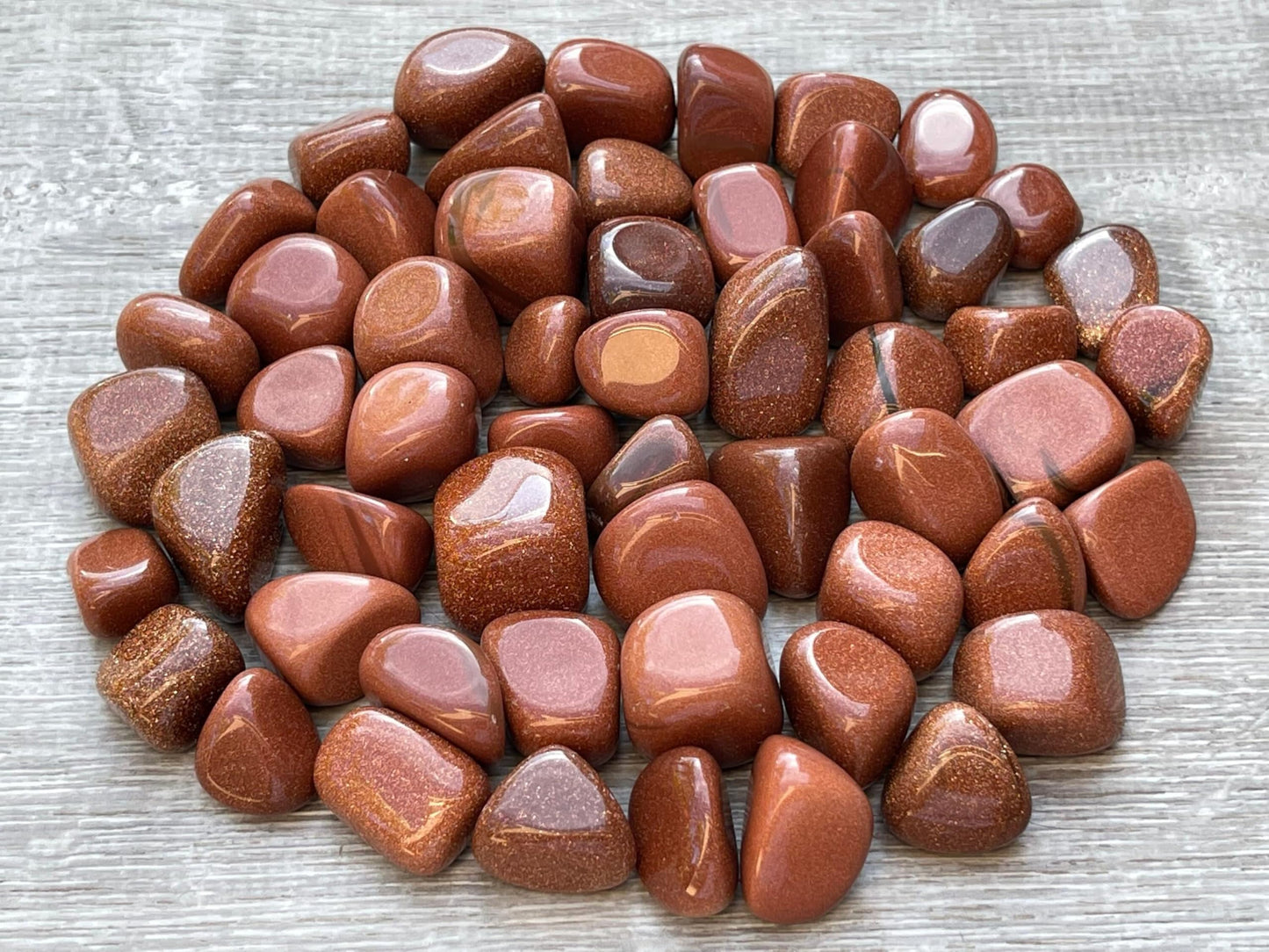 GAF TREASURES 5 Pcs Red Goldstone Tumbled Stones, Polished Red Goldstone Gemstone, Red Goldstone Healing Crystals (Red Goldstone)