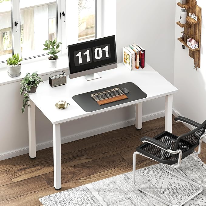 Need Small Desk, 39.4 inches Sturdy Writing Desk for Small Spaces, Small Computer Desk Teens Desk Study Table Laptop Desk Home Ofice Desk, White