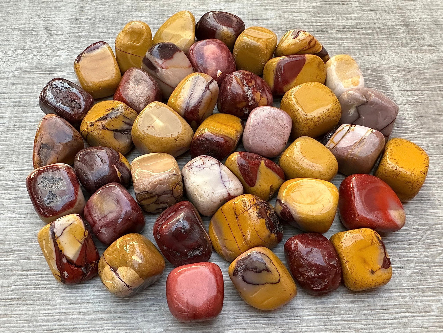 GAF TREASURES 5 Pcs Mookaite Tumbled Stones, Polished Mookaite Gemstone, Mookaite Healing Crystals (Mookaite)
