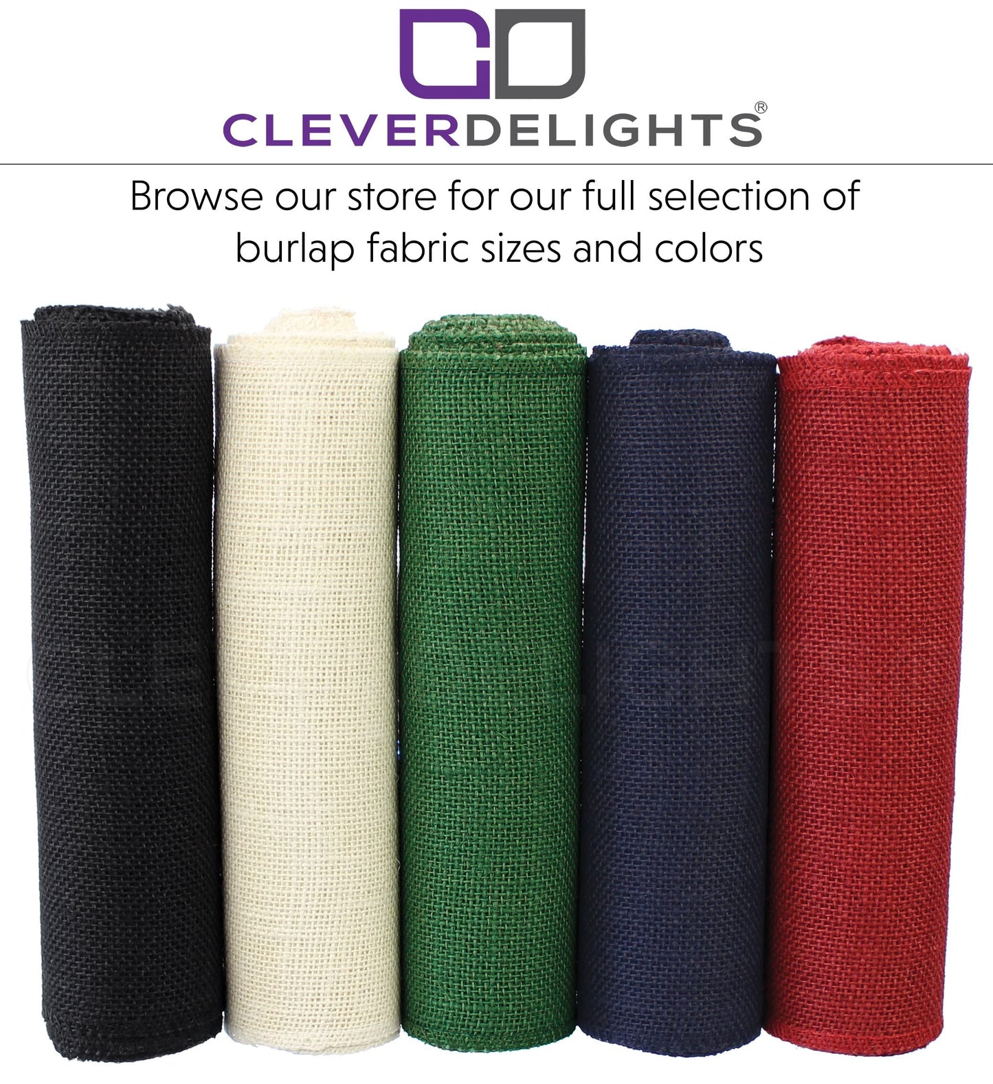 CleverDelights 9" Black Burlap Roll - Finished Edges - 5 Yards - Jute Burlap Fabric