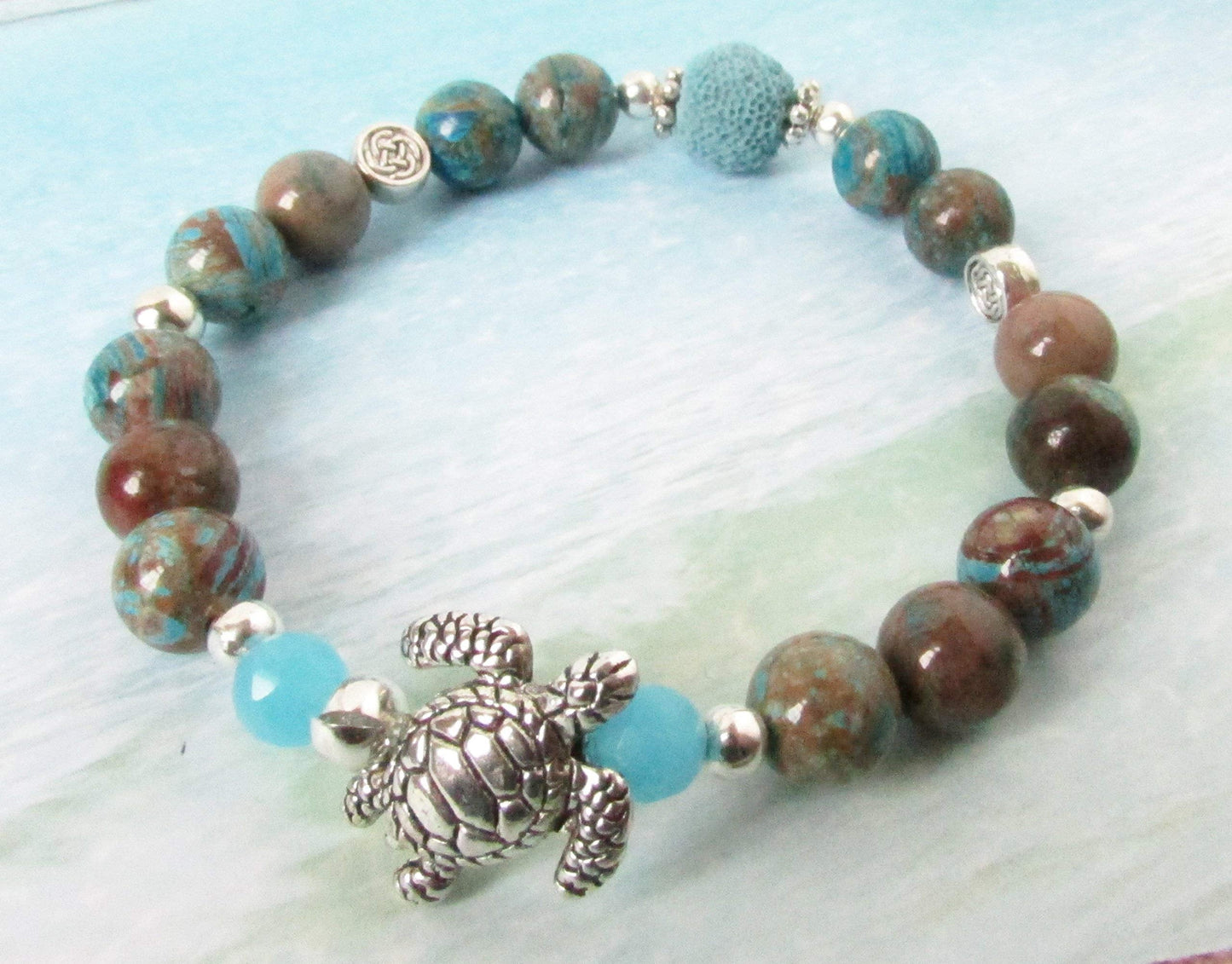 Sea Turtle Lava Bracelet, Stone Bracelet, Aromatherapy Jewelry, Christmas Gifts for Her