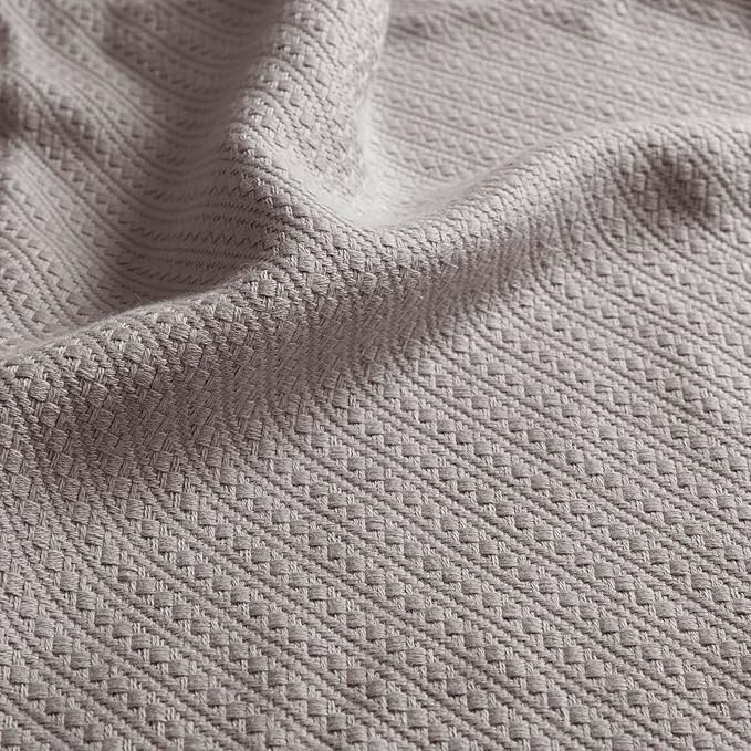 Madison Park Liquid Cotton Luxury Blanket Premium Soft Cozy 100% Ring Spun Cotton For Bed , Couch or Sofa, Twin, Gray